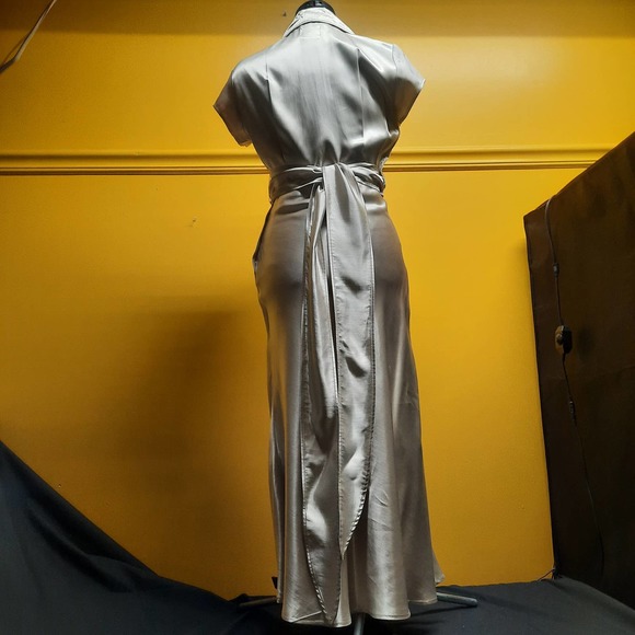 Vintage R'Co Champagne Shimmer tie waist wrap crop top with skirt  SM - Picture 3 of 9